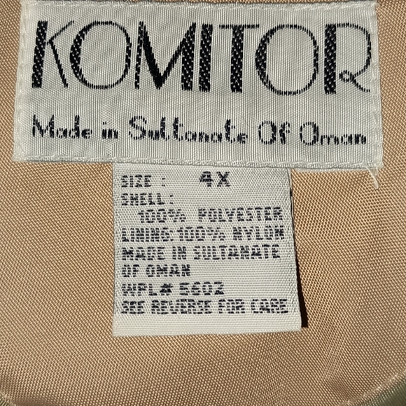 KOMITOR Hooded Jacket Beige Size 4X - Picture 9 of 11